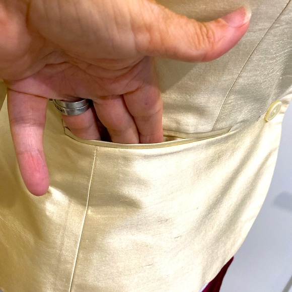 Ralph Lauren 💯% Silk Champagne Blazer / Jacket |Size 6 - Picture 7 of 12